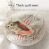 Autumn and Winter soft plush pet bed and pet bed Winter warm and cold plush comforter nest Shell cat nest semi-enclosed cat nest - Image 5