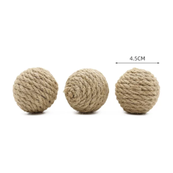 1 Pc Pet Cat Hemp Rope Ball Rolling Interactive Hand-woven Cat Scratching Interactive Ball Sound Ball To Attract Attention Toy - Image 4