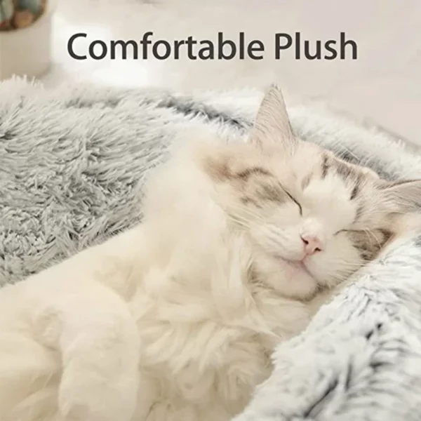 Winter Plush Pet Cat Bed Round Cat Cushion Cat House 2 In 1 Warm Cats Basket Pet Sleep Bag Kitten Nest Kennel for Small Dog Cats - Image 3