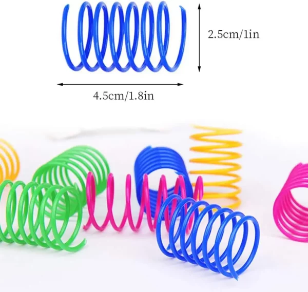 4/200Pcs Cat Spring Toy, Cat Spiral Toys Interactive for Indoor Colorful Cats Plastic Springs Coil for Kitten Hunting Swatting - Image 4