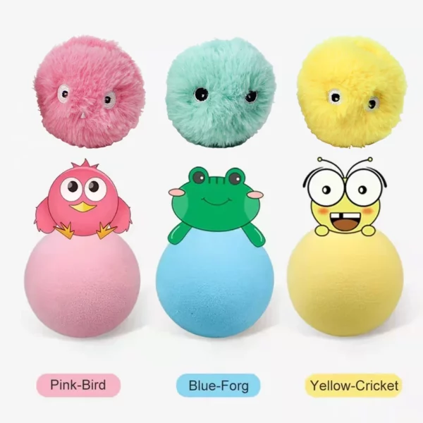 Smart Cat Toys Interactive Ball Plush Electric Catnip Training Toy Kitten Touch Sounding Pet Product Squeak Toy Ball Cat Supplie - Image 2