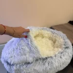 Purr-fect Plush Cat Nest – Self-Heating Semi-Enclosed Bed Gray/Brown/Pink/Green 40cm/50cm photo review